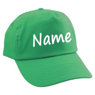 Personalisierte Cap f&uuml;r Kinder Baseball Kappe mit Name oder Wunschwort bedruckt f&uuml;r Jungen und M&auml;dchen  Gr&uuml;n