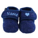 Elefantasie Baby Wollschuhe mit Namen personalisiert blau...