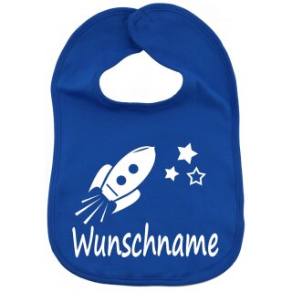 L&auml;tzchen Rakete mit Namen oder Text personalisiert f&uuml;r Baby oder Kleinkind mittelblau