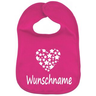 L&auml;tzchen Herz Sterne mit Namen oder Text personalisiert f&uuml;r Baby oder Kleinkind pink