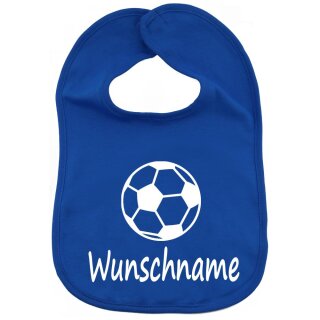 L&auml;tzchen Fu&szlig;ball mit Namen oder Text personalisiert f&uuml;r Baby oder Kleinkind mittelblau