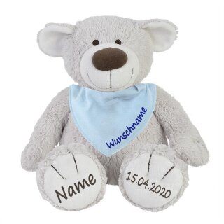 Personalisiertes Stofftier Teddyb&auml;r * Geschenkset Halstuch * Kuscheltier mit Name * Pl&uuml;schtier zur Geburt  * Babygeschenk