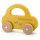 Spielzeug Auto aus Holz mit Namen graviert gelb