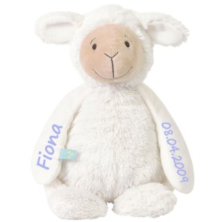 Stofftier Schaf mit Namen und Geburtsdatum personalisiert Geschenk verschiedene Ausf&uuml;hrungen 20cm