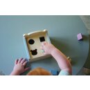 Steckw&uuml;rfel aus Holz Sortierspielzeug personalisierbar mit Name Sortierbox Teddy Steckspiel ab 18 Monate Geschenk zur Geburt