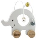 Spielzeug Elefant mit Abakus aus Holz mit Namen und...
