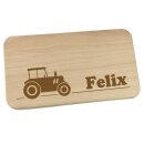 Fr&uuml;hst&uuml;cksbrettchen aus Holz mit Namen personalisiert Motiv Traktor