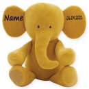 Stofftier Elefant Geschenk mit Namen und Geburtsdatum personalisiert