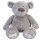 Stofftier Teddy B&auml;r grau Geschenk mit Namen und Geburtsdatum personalisiert