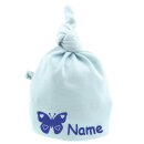 Baby Knotenm&uuml;tze Schmetterling personalisiert mit Namen aus Baumwolle div. Farben