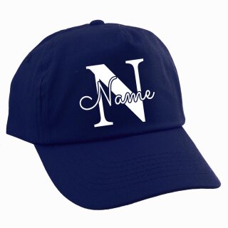 Personalisierte Cap f&uuml;r Kinder Baseball Kappe mit Name oder Wunschwort bedruckt f&uuml;r Jungen und M&auml;dchen Buchstabe Marine