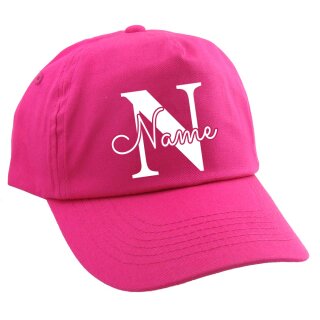 Personalisierte Cap f&uuml;r Kinder Baseball Kappe mit Name oder Wunschwort bedruckt f&uuml;r Jungen und M&auml;dchen Buchstabe Pink