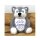 Stofftier Kuscheltier personalisiert Husky grau bestickt Motiv Geburtsdaten
