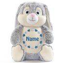 Stofftier Kuscheltier personalisiert Hase grau bestickt...