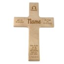 Taufkreuz Kreuz zur Taufe mit Namen graviert und personalisiert Sternzeichen Waage