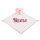 Personalisiertes Schnuffeltuch weiches Kuscheltuch mit Name Bestickt Schnuffeltier Schlafhilfe Tr&ouml;ster Geschenk zur Geburt B&auml;r rosa