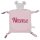 Schnuffeltuch mit Name bestickt Kuscheltuch mit Rassel personalisiert Maus rosa