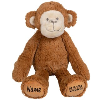Personalisiertes Stofftier Affe * Kuscheltier mit Name * Pl&uuml;schtier zur Geburt  * Babygeschenk