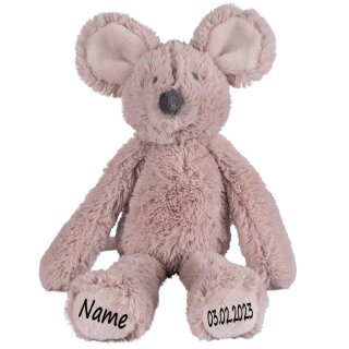 Personalisiertes Stofftier Maus * Kuscheltier mit Name * Pl&uuml;schtier zur Geburt  * Babygeschenk