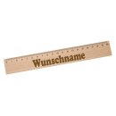 Lineal mit Name graviert aus Holz f&uuml;r Schulkind 20cm...