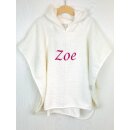 Baby Badeponcho mit Name bestickt Poncho aus Frottee Baumwolle
