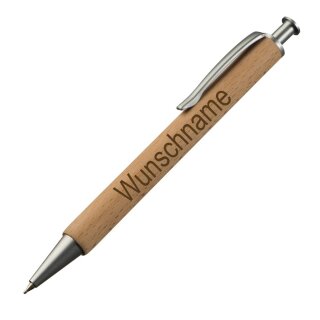 Kugelschreiber mit Name graviert aus Holz Wunschname oder Wunschtext als Geschenk Kugelschreiber