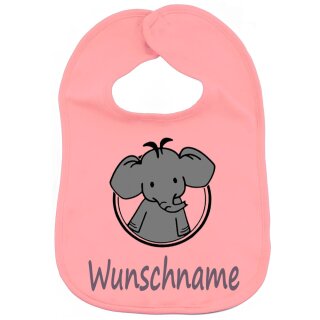 L&auml;tzchen mit Name oder Text personalisiert f&uuml;r Baby oder Kleinkind Tiermotiv Elefant