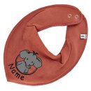HALSTUCH mit Namen oder Text personalisiert f&uuml;r Baby oder Kind Button Elefant