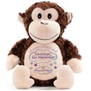 Stofftier mit Name bestickt Kuscheltier Affe personalisiert Stickmotiv Schutzengel