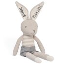 Personalisiertes Stofftier Hase gestrickt * Kuscheltier mit Name * Pl&uuml;schtier zur Geburt  * Babygeschenk