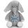 Stofftier mit Name bestickt personalisiertes Kuscheltier Elefant grau Stickmotiv Herzkreis