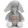 Stofftier mit Name bestickt personalisiertes Kuscheltier Elefant grau Stickmotiv Geburt