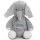 Stofftier mit Name bestickt personalisiertes Kuscheltier Elefant grau Stickmotiv Schutzengel