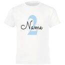 GEBURTSTAGSSHIRT f&uuml;r Baby und Kind mit Namen personalisiert T-Shirt aus Baumwolle Wei&szlig;