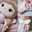 Personalisierte Stoffpuppe Ballerina mit Name bedruckt Kuschelpuppe mit gesticktem Gesicht 30cm