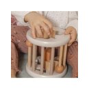 Sortierspiel aus Holz personalisierbar mit Name Sortierbox Steckspiel ab 12 Monate Geschenk zur Geburt Beige