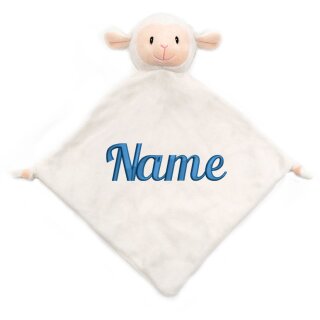 Personalisiertes Schnuffeltuch weiches Kuscheltuch mit Name Bestickt Schnuffeltier Schlafhilfe Tr&ouml;ster Geschenk zur Geburt Schaf