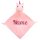 Personalisiertes Schnuffeltuch weiches Kuscheltuch mit Name Bestickt Schnuffeltier Schlafhilfe Tr&ouml;ster Geschenk zur Geburt Einhorn rosa